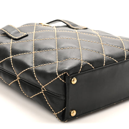 Calfskin Wild Stitch Tote Black