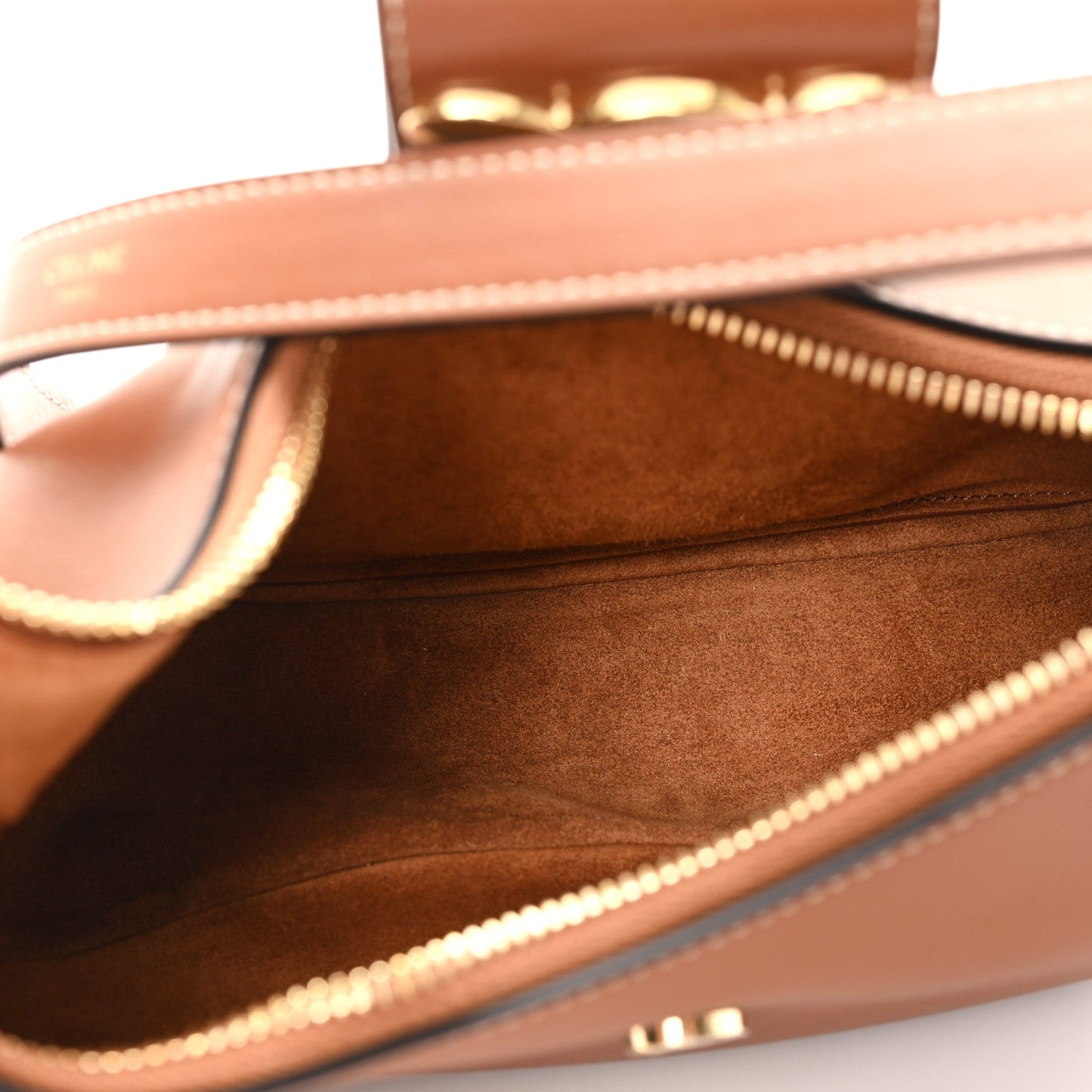 Smooth Calfskin Medium Strap Ava Triomphe Shoulder Bag Tan
