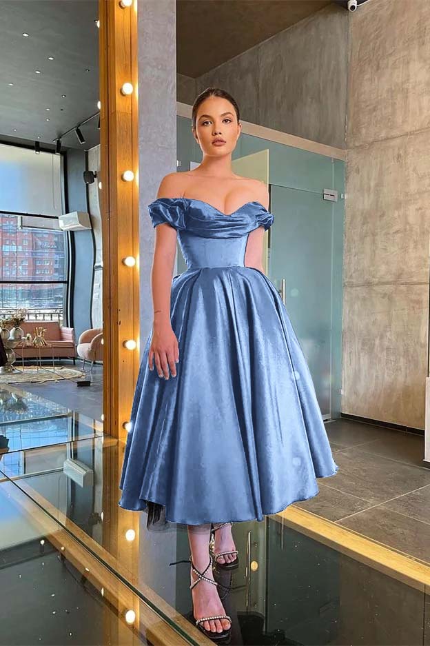 Off-the-Shoulder Little Black Prom Dress
