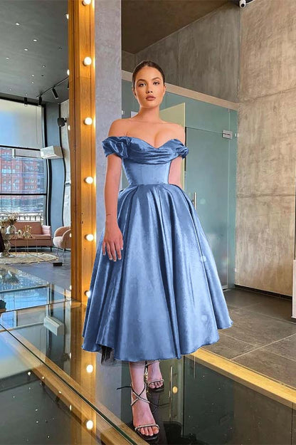 Off-the-Shoulder Little Black Prom Dress