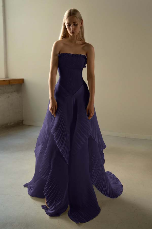 Chic Sleeveless Strapless Square A-Line Prom Dress