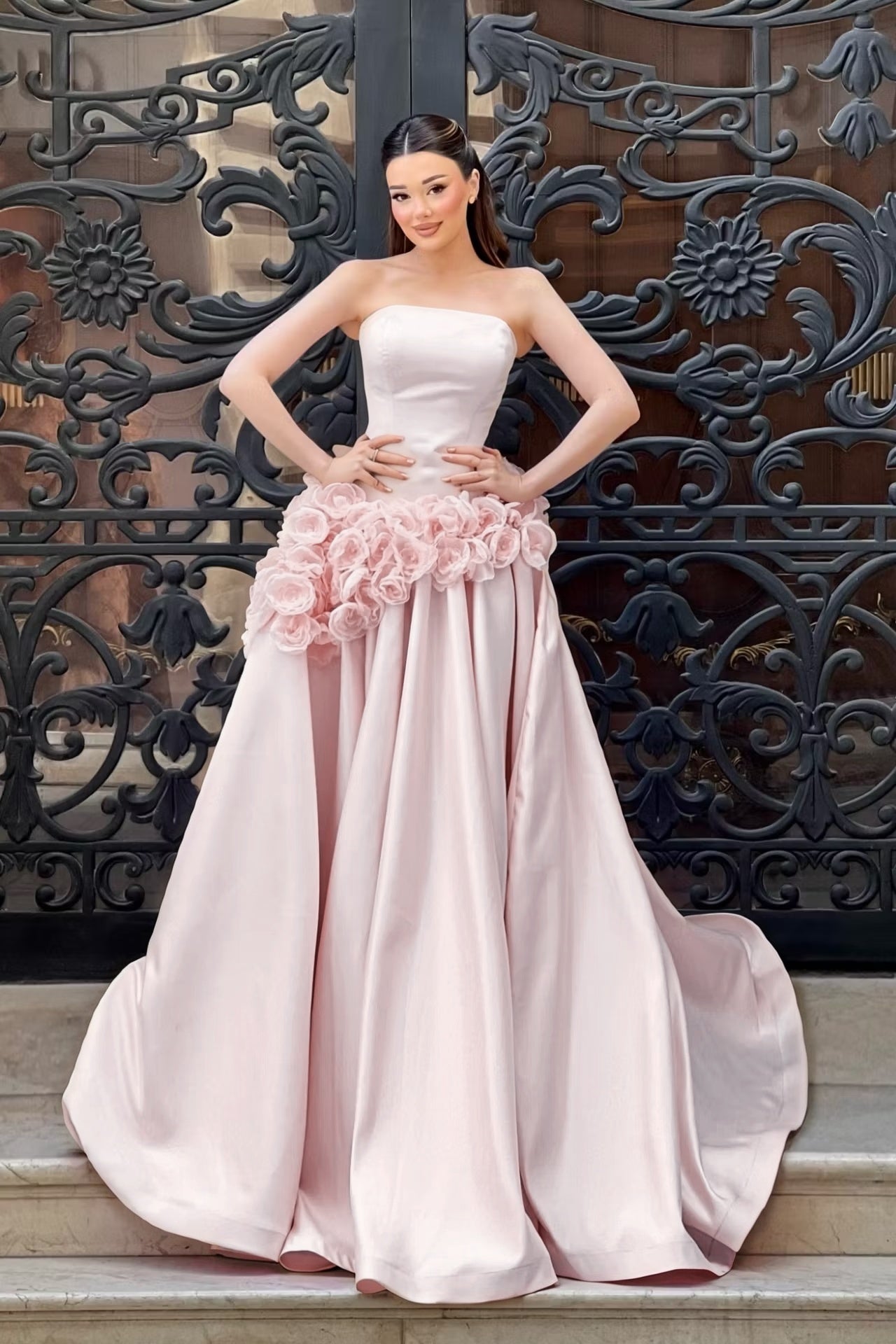 Charming Sleeveless Square A-Line Evening Dress With Handmade Flower
