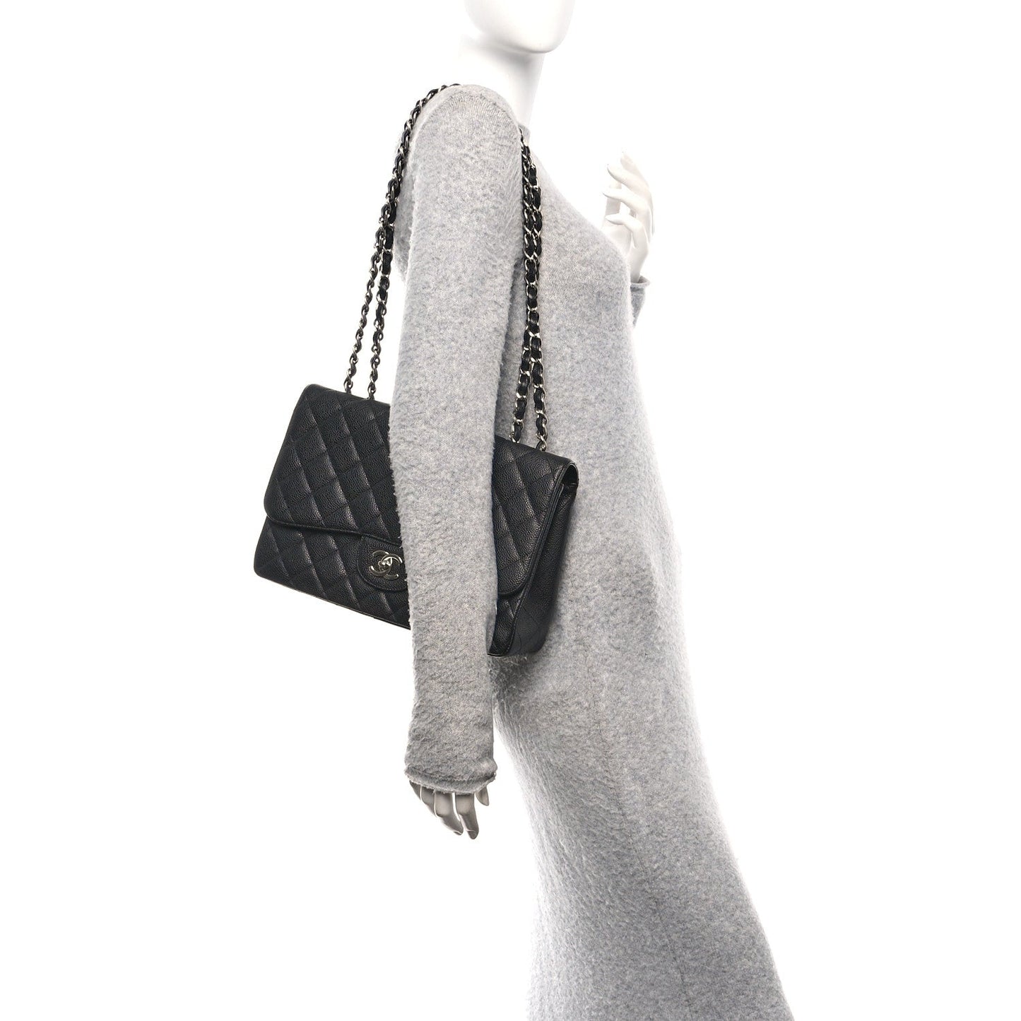 Caviar Quilted Jumbo Single Flap Black