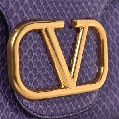 Snakeskin Stud Sign Shoulder Bag Purple
