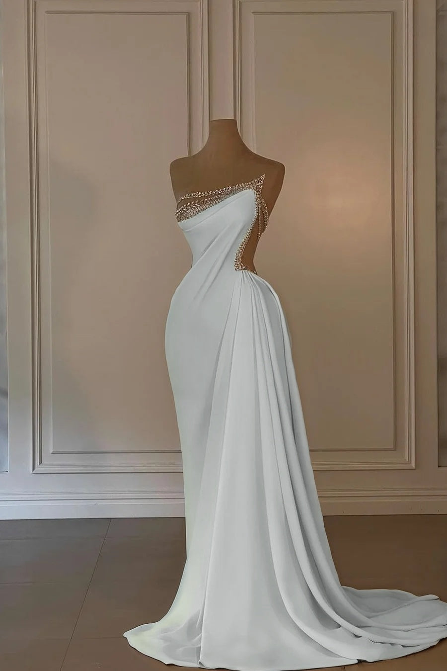 Fabulous Daffodil Asymmetric Sleeveless Ruched Patchwork Evening Dress