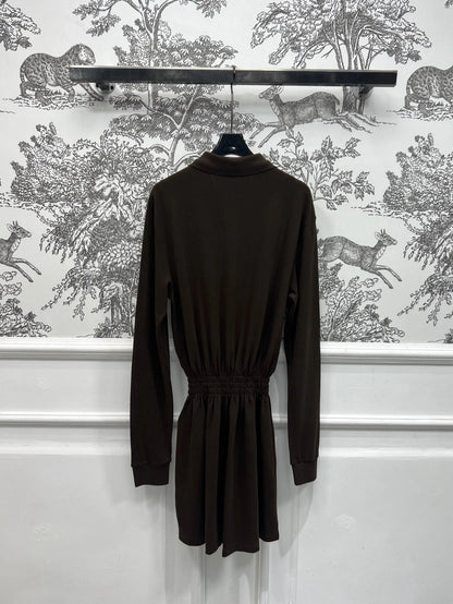 MIU POLO DRESS DARK BROWN 274604