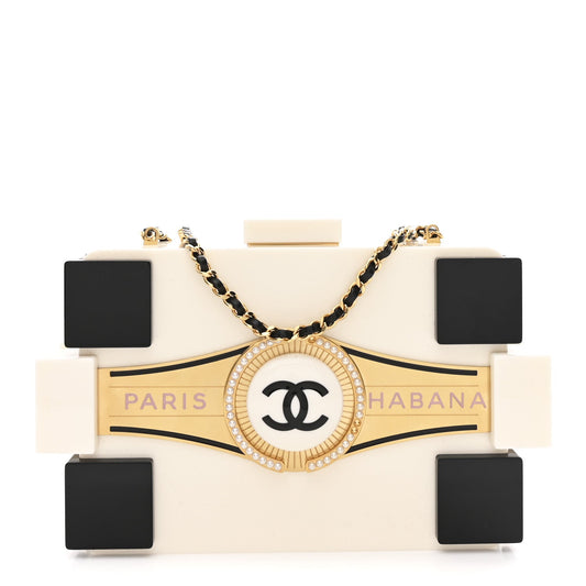Plexiglass Boy Brick Havana by Night Clutch White Black