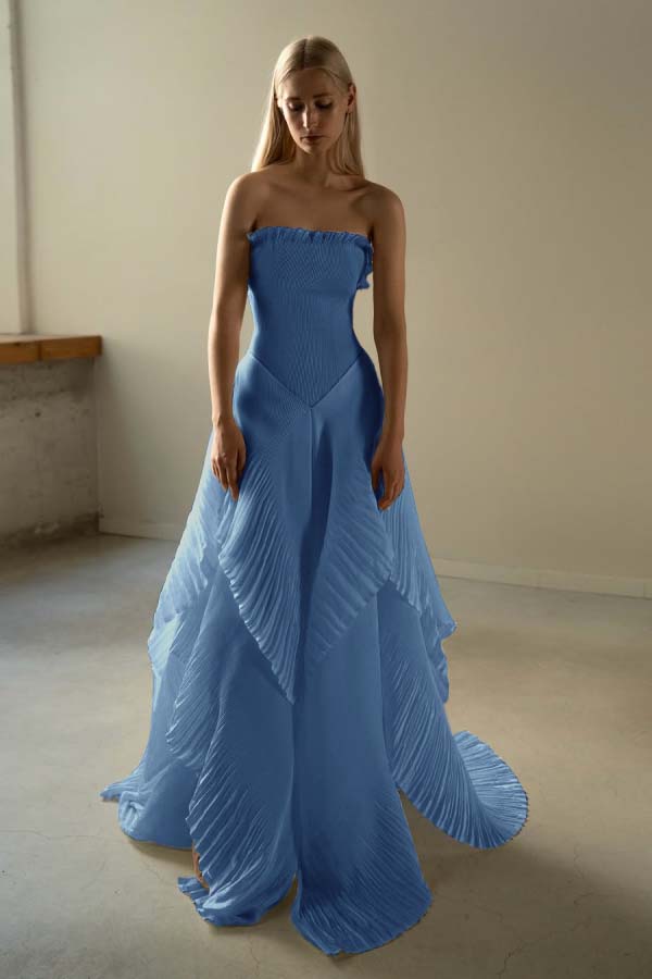 Chic Sleeveless Strapless Square A-Line Prom Dress