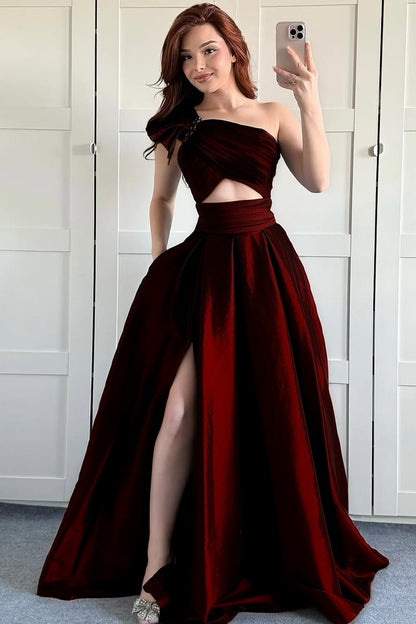 Sleeveless Asymmetric A-Line Beads Prom Dress