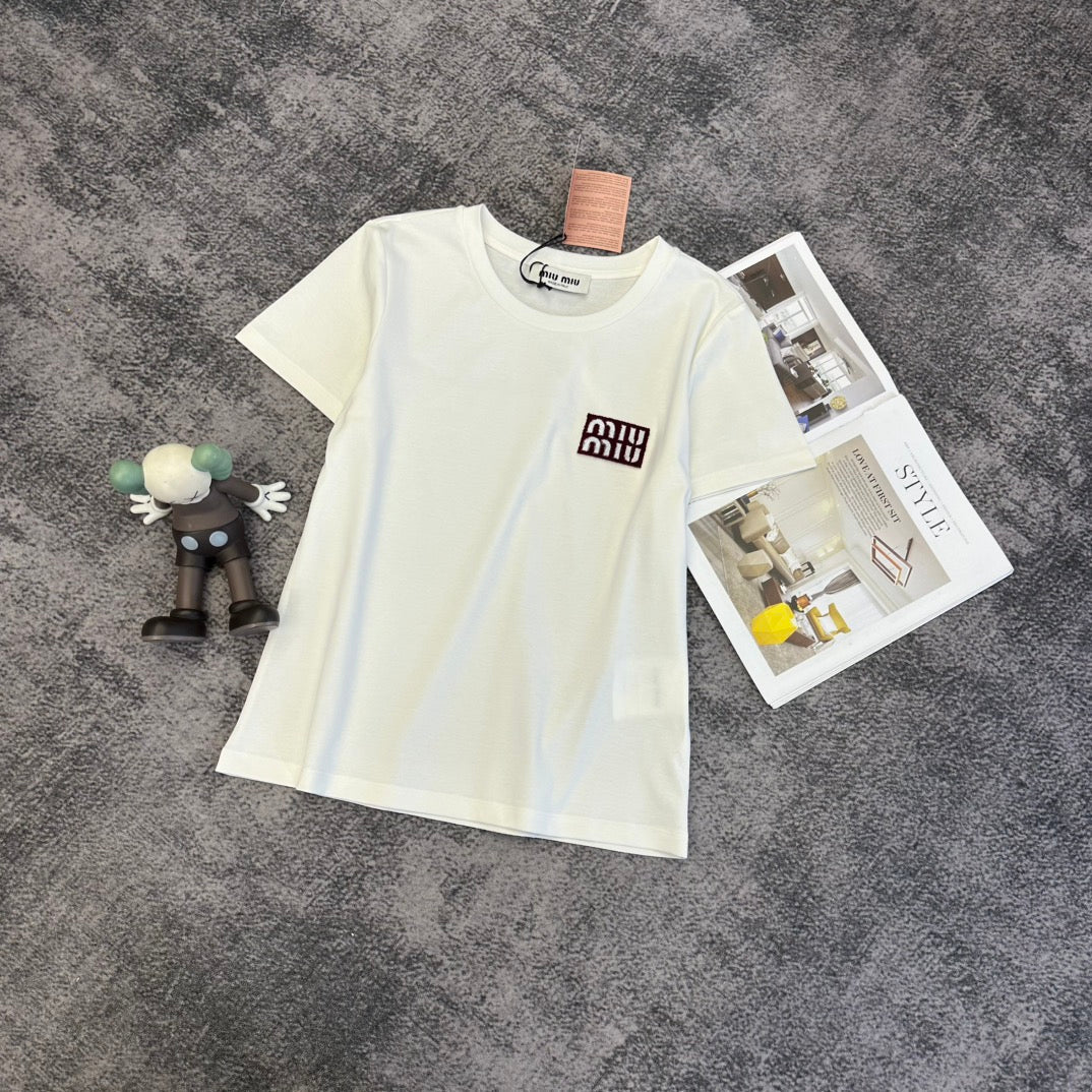 Miu SS26 Short-Sleeve T-Shirt Cotton 350883