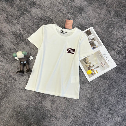 Miu SS26 Short-Sleeve T-Shirt Cotton 350883