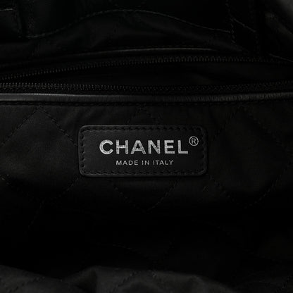 Shiny Calfskin Quilted Chanel 22 Backpack So Black