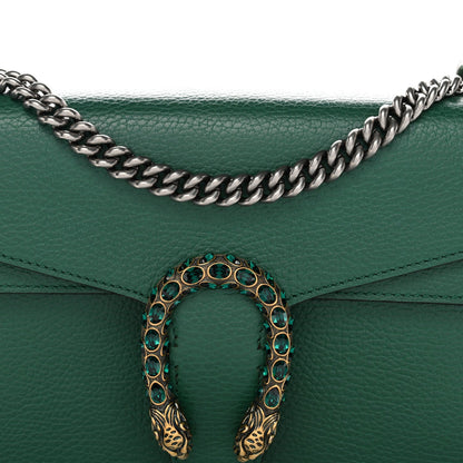 Pebbled Calfskin Small Dionysus Shoulder Bag Emerald