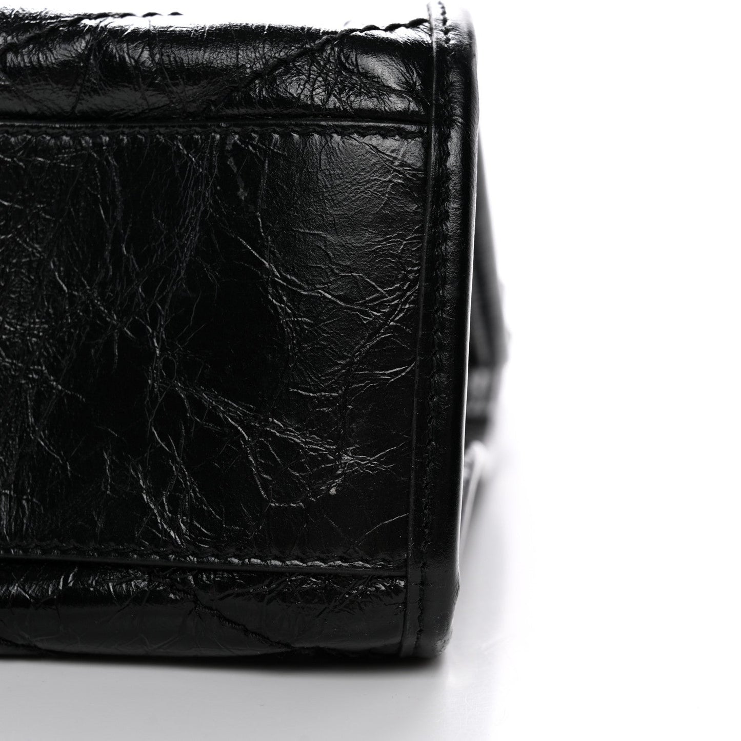 Crinkled Calfskin Matelasse Monogram Medium Niki Shopper Tote Black