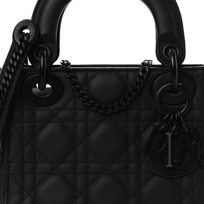 Ultra Matte Calfskin Cannage Mini Lady Dior Black