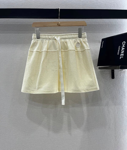 Moncle 25 Mest Vest High Waist Skirt Set Cream Cotton 248978