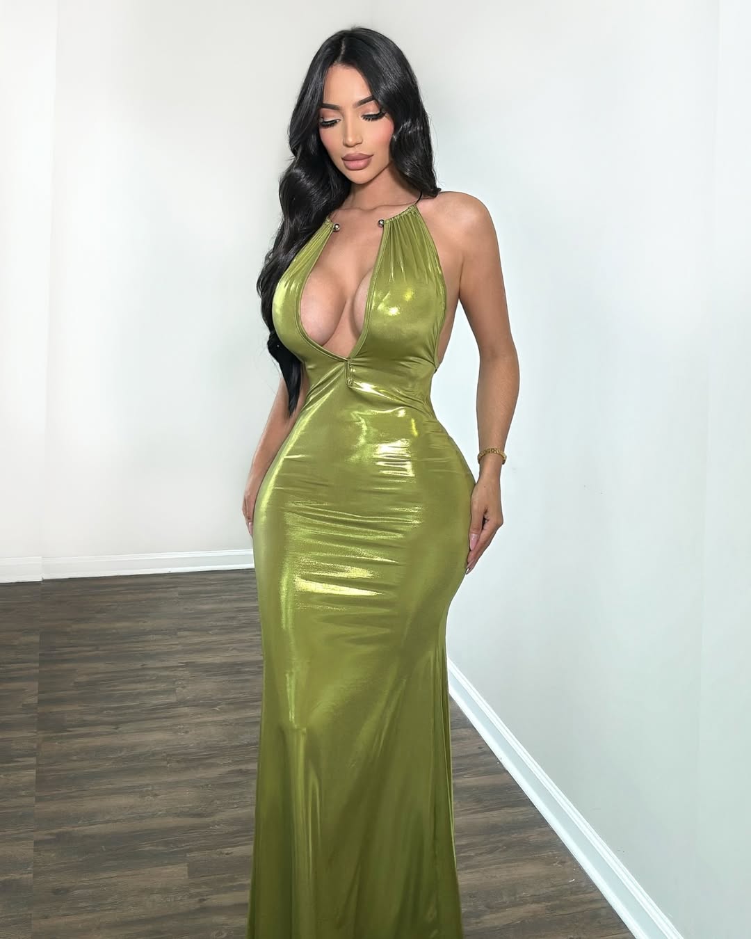 Luxurious Green V Neck Strapless Sleeveless Long Sexy Slim Prom Dress