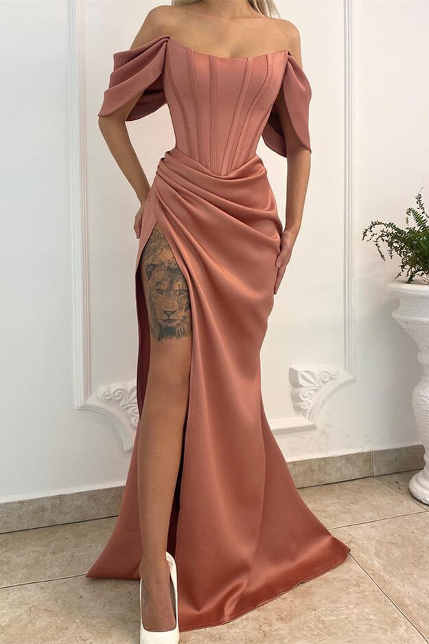 Mermaid Off-the-Shoulder Long Prom Dress With Split