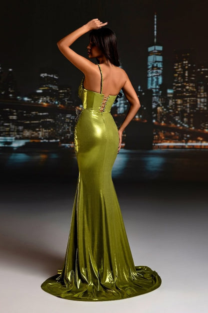 One Shoulder Long Mermaid Prom Dress with Sequins