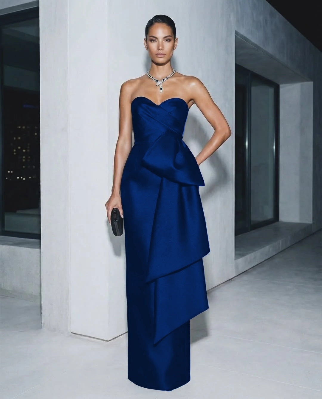 Elegant Sweetheart Sleeveless Evening Dress Floor Length Sheath