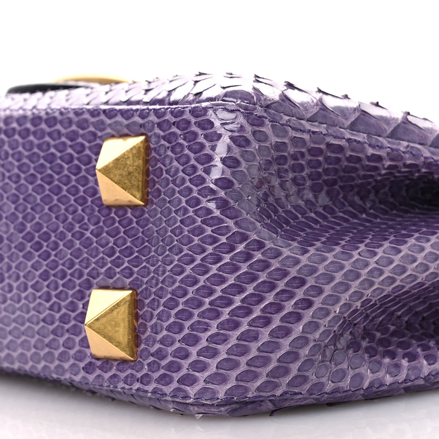 Snakeskin Stud Sign Shoulder Bag Purple