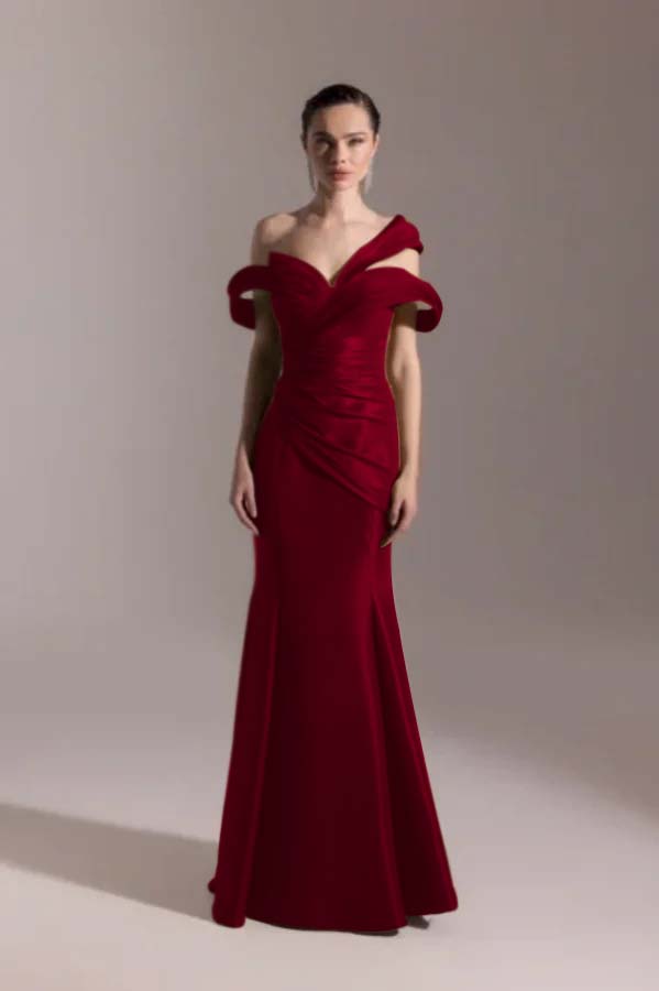 Strapless Off Shoulder Mermaid Sleeveless Prom Dress With Pleated