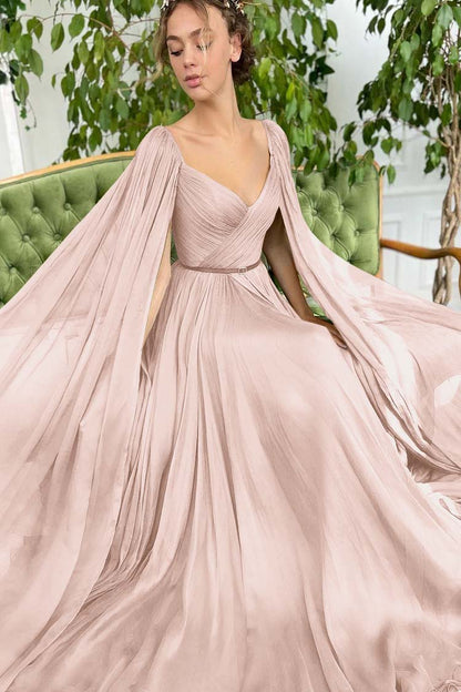 Elegant Green Long Puffy Sleeves Formal Prom Dress Sweetheart Tulle With Split