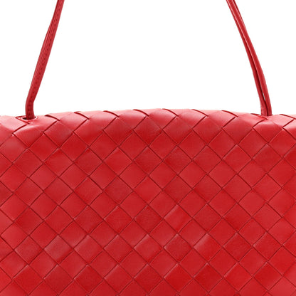 Nappa Intrecciato Trio Pouch On Strap Red