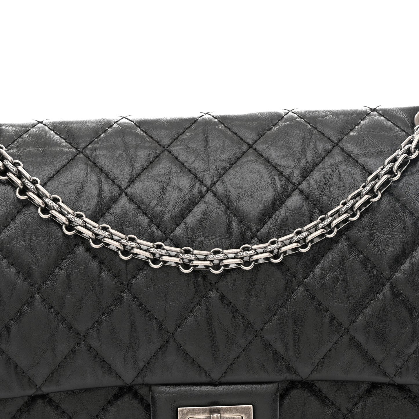 Aged Calfskin Quilted 2.55 Reissue 226 Flap Black