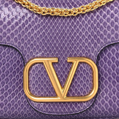 Snakeskin Stud Sign Shoulder Bag Purple