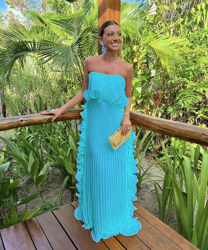 Yellow Pleated Prom Dresses Long Evening Gowns Formal Party Wear      fg3925