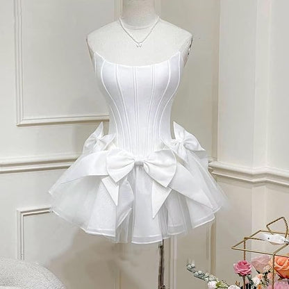 Sleeveless Satin A-Line Mini Homecoming Dress       fg6086