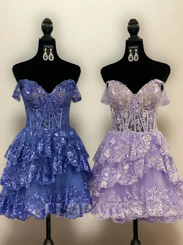 Gorgeous Off-Shoulder Strapless A-line Short Mini Homecoming Dress      fg7732