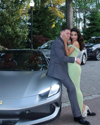 Green Elegant Long Party Dress Prom Dress New Arrive Mermaid Evening Dress   fg8020
