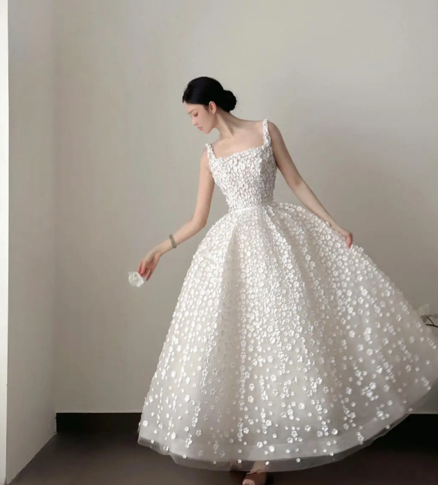 A Line Prom Dress With Flower Cute 16th Birthday Outfit Party Dress fg8212