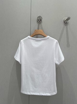 LV 25 Neck T-shirt White Mix Grey Cotton