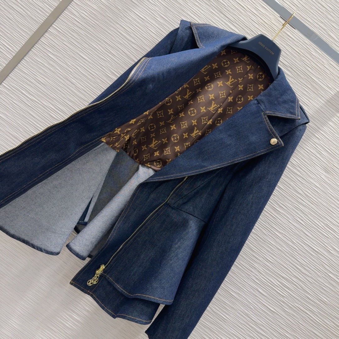 LV 25 Denim Dress Blue Cotton