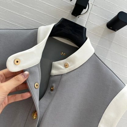 LV 25 Princess Seams Vest Grey Polyester Cotton