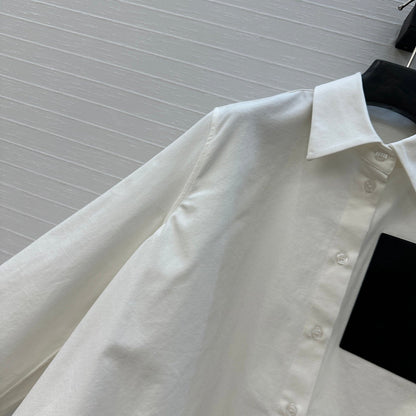Loewe A-line Denim Shirt Jacket White Cotton