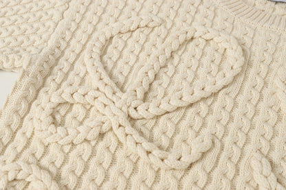 Loewe 2025 Anagram Cable-knit Sweater Cream Wool 315680