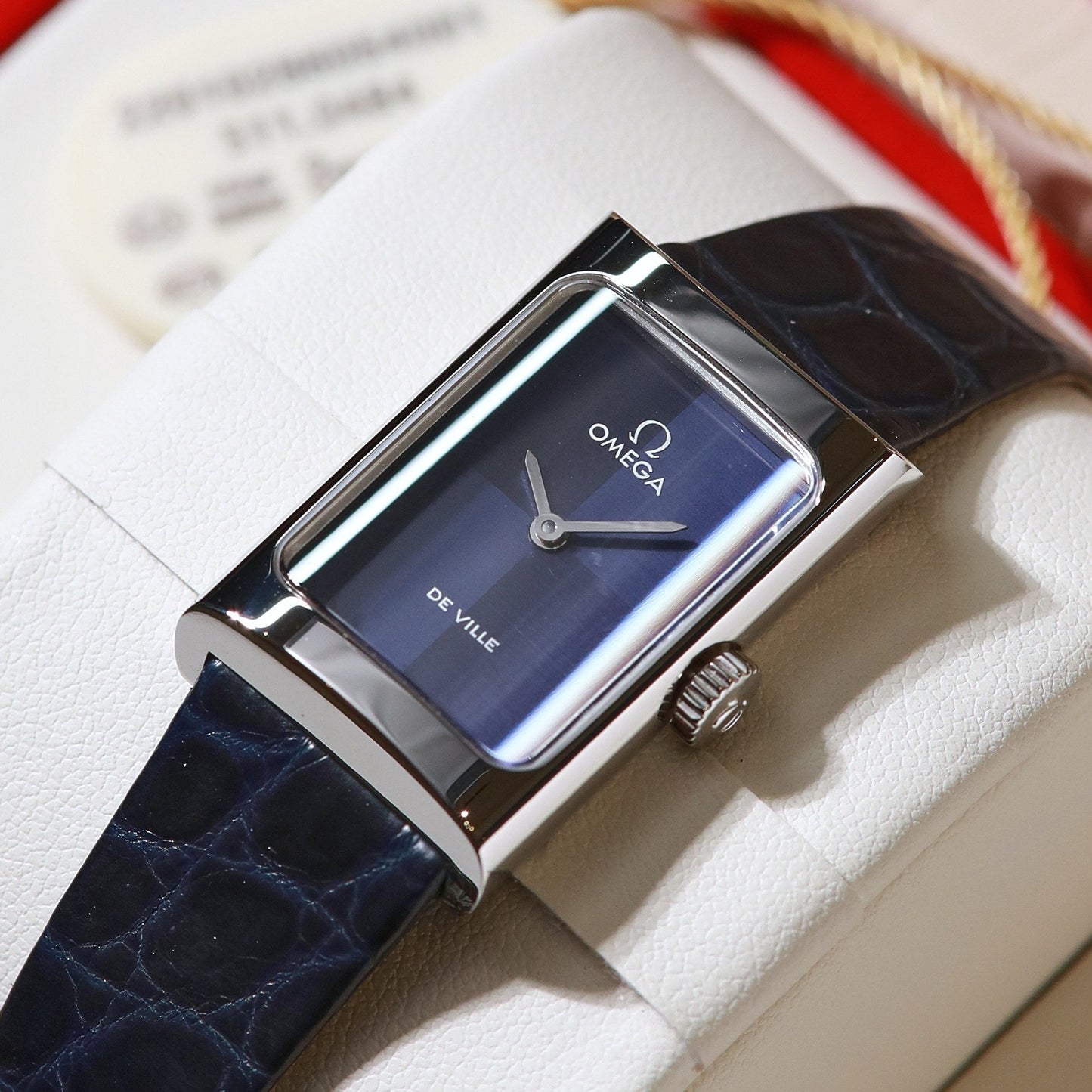 Omega De Ville 26.12mm Silver Blue Dial