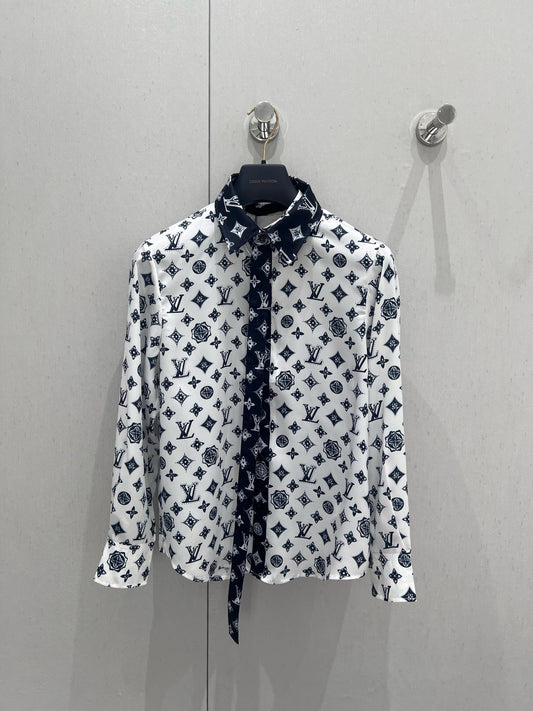 LV 25 Logo Shirt Black White 210661