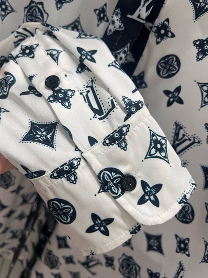LV 25 Logo Shirt Black White 210661