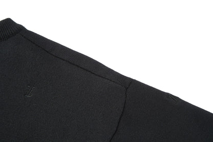 LV Minimalist Design T- shirt Black Coton Spandex