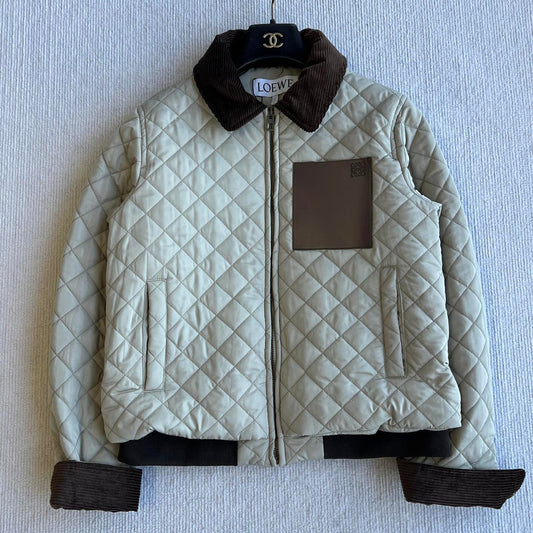 Loewe 2025 Jacket Cream Brown Cotton Polyester 325274