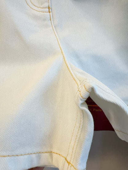 LV 25 Versatile Slimming Denim Shorts White Cotton