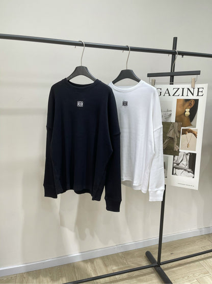 Loewe 2025 Long-Sleeve T-Shirt White and Black Cotton 296663
