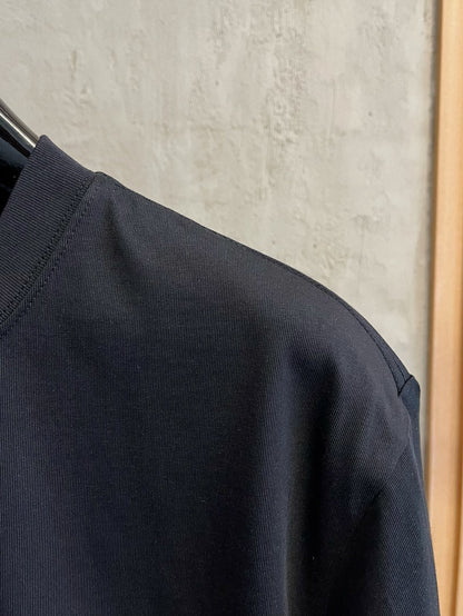 LV T-SHIRT IN BLACK EMBROIDERED LOGO PURE COTTON 238776