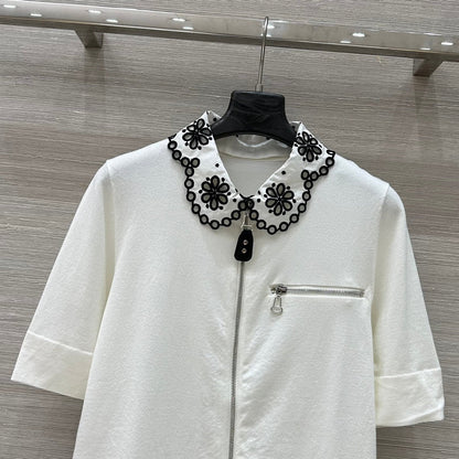 LV 25 Flower T Shirt White Cotton