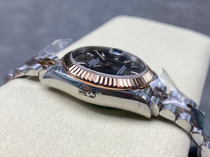 Datejust 31mm Pink Gold Steel Dark Grey Dial